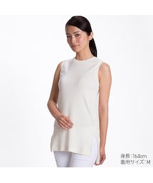 UNIQLO | WOMEN リブロングT（ノースリーブ）(Tシャツ/カットソー)