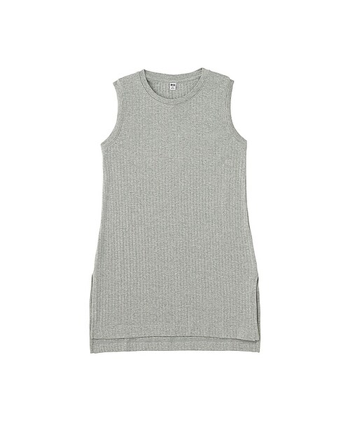 UNIQLO(ユニクロ)の「WOMEN リブロングT(ノースリーブ)(Tシャツ/カットソー・レディース・NAVY 69/OLIVE 56/GRAY 03/BLACK 09/OFF WHITE 01・M/S/XL/L)」の4枚目の写真