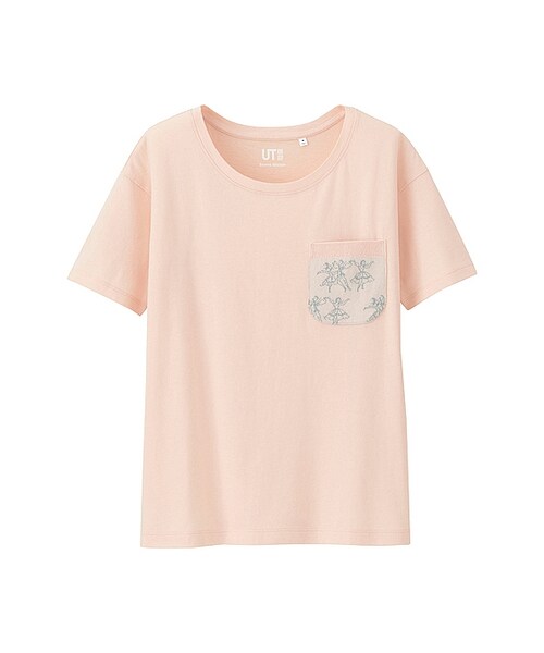 UNIQLO(ユニクロ)の「ボンヌメゾングラフィックT(半袖)(Tシャツ/カットソー・レディース・BLUE 61/PINK 10・S/L/M/XS/XL/XXL/3XL)」の2枚目の写真