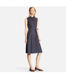 UNIQLO | WOMEN クリスプコットンワンピース（ノースリーブ）＋(ワンピース)