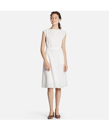 UNIQLO | WOMEN シアサッカーワンピース（ノースリーブ）＋(ワンピース)