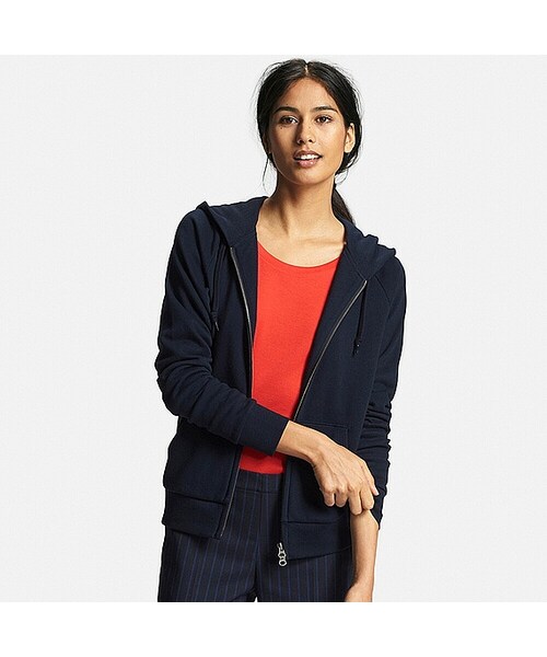 UNIQLO（ユニクロ）の「WOMEN スウェットフルジップパーカ（長袖）（パーカー・レディース・OFF WHITE 01/LIGHT GREEN 50/PINK 10/GRAY 06/BLACK 09/NAVY 69・XL/S/L）」の5枚目の写真