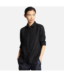 UNIQLO | WOMEN プレミアムリネンシャツ（長袖）(シャツ/ブラウス)