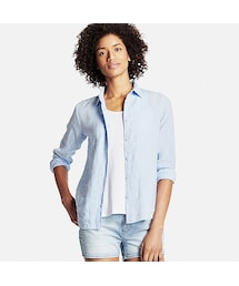 UNIQLO | WOMEN プレミアムリネンシャツ（長袖）(シャツ/ブラウス)