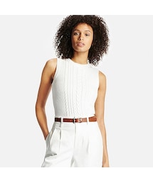 UNIQLO | WOMEN ミドルゲージケーブルクルーネックベスト(ニット/セーター)