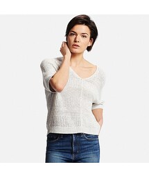 UNIQLO | WOMEN テープヤーンセーター（7分袖）(ニット/セーター)
