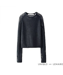 UNIQLO | WOMEN スーピマコットンメッシュクルーネックセーター（長袖）＋E(ニット/セーター)