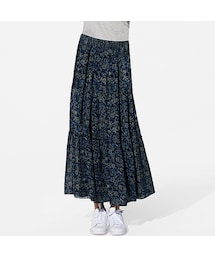 UNIQLO | WOMEN プリントティアードマキシスカート（サラサ）(スカート)