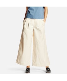 UNIQLO | WOMEN コットンワイドパンツ（ハイライズ）(その他パンツ)