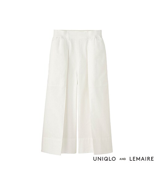 UNIQLO（ユニクロ）の「WOMEN オックスフォードガウチョパンツ（その他パンツ・レディース・BLUE 65/MUSTARD 49/OFF WHITE 01/BLACK 09・S/M/L）」の2枚目の写真