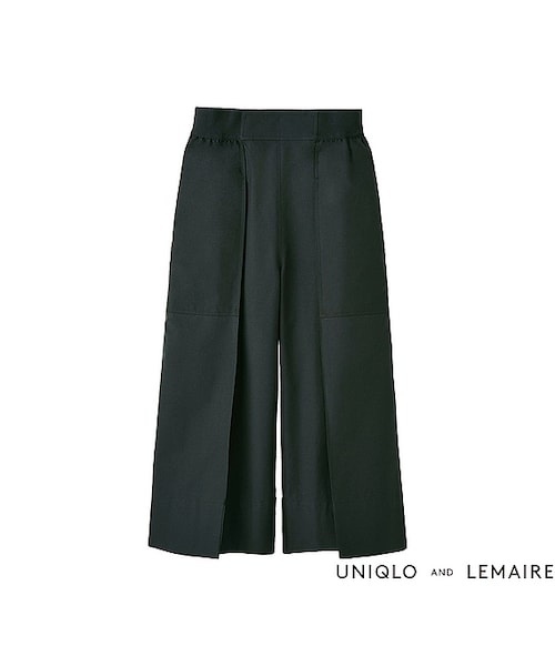 UNIQLO（ユニクロ）の「WOMEN オックスフォードガウチョパンツ（その他パンツ・レディース・BLUE 65/MUSTARD 49/OFF WHITE 01/BLACK 09・S/M/L）」の3枚目の写真