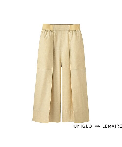 UNIQLO（ユニクロ）の「WOMEN オックスフォードガウチョパンツ（その他パンツ・レディース・BLUE 65/MUSTARD 49/OFF WHITE 01/BLACK 09・S/M/L）」の4枚目の写真