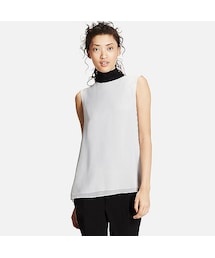 UNIQLO | WOMEN プリーツブラウス（ノースリーブ）(シャツ/ブラウス)