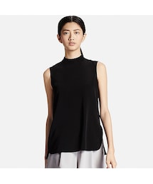 UNIQLO | WOMEN ハイネックブラウス（ノースリーブ）(シャツ/ブラウス)