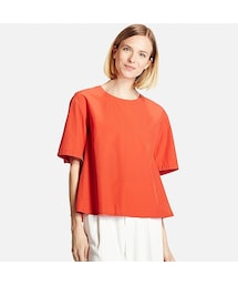 UNIQLO | WOMEN エクストラファインコットンフレアブラウス（半袖）(シャツ/ブラウス)