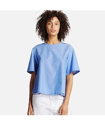 UNIQLO | WOMEN エクストラファインコットンフレアブラウス（半袖）(シャツ/ブラウス)
