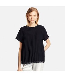 UNIQLO | WOMEN プリーツTブラウス（半袖）(シャツ/ブラウス)