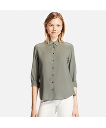 UNIQLO | WOMEN レーヨンエアリーブラウス（長袖）(シャツ/ブラウス)