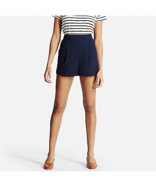UNIQLO（ユニクロ）の「WOMEN レースショートパンツ（その他パンツ・レディース・BLACK 09/WHITE 00/NAVY 69・S/XL/L/M）」の3枚目の写真