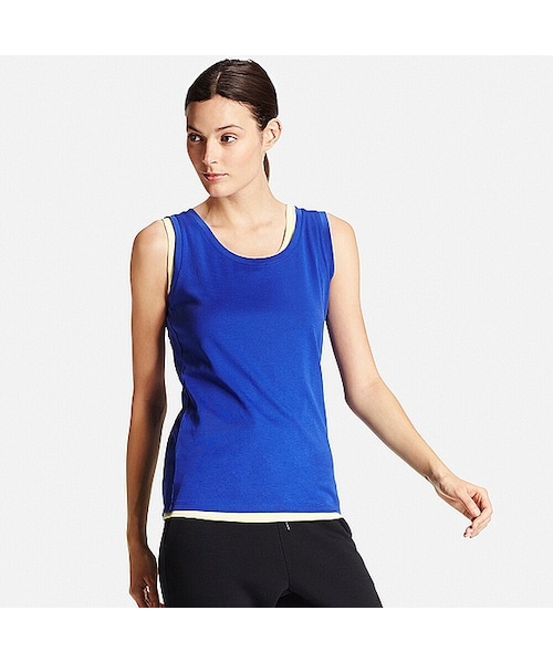 UNIQLO（ユニクロ）の「WOMEN スーピマコットンタンクトップ（Tシャツ/カットソー・レディース・NAVY 69/BLUE 63/BLACK 09/GREEN 53/YELLOW 42/91/WHITE 00/PURPLE 71/BLUE 62/BLUE 66/ORANGE 23/LIGHT GRAY 02/GRAY 03/BLUE 67・M/L/3XL/S/XL/XXL/XS）」の10枚目の写真