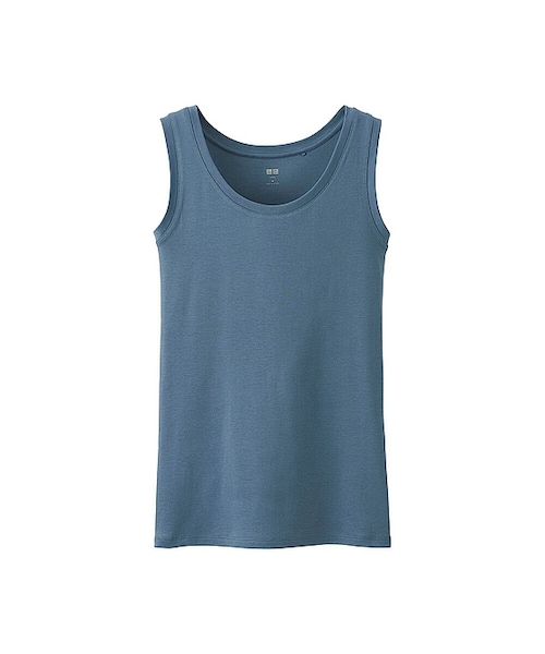 UNIQLO（ユニクロ）の「WOMEN スーピマコットンタンクトップ（Tシャツ/カットソー・レディース・NAVY 69/BLUE 63/BLACK 09/GREEN 53/YELLOW 42/91/WHITE 00/PURPLE 71/BLUE 62/BLUE 66/ORANGE 23/LIGHT GRAY 02/GRAY 03/BLUE 67・M/L/3XL/S/XL/XXL/XS）」の9枚目の写真