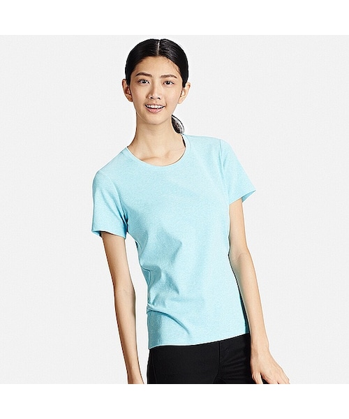 UNIQLO(ユニクロ)の「WOMEN スーピマコットンクルーネックT(半袖)(Tシャツ/カットソー・レディース・PINK 10/PURPLE 72/BLUE 66/NAVY 69/YELLOW 42/BLACK 09/BLUE 63/PURPLE 75/PINK 12/GRAY 03/GREEN 53/LIGHT GRAY 02/BLUE 62/WHITE 00/LIGHT BLUE 60・L/XXL/M/XS/XL/S)」の9枚目の写真