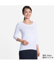 UNIQLO | WOMEN スーピマコットンモダールクルーネックT（7分袖）(Tシャツ/カットソー)