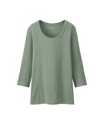 UNIQLO | WOMEN スーピマコットンモダールクルーネックT（7分袖）(Tシャツ/カットソー)