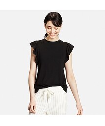 UNIQLO | WOMEN フリルスリーブT（半袖）(Tシャツ/カットソー)