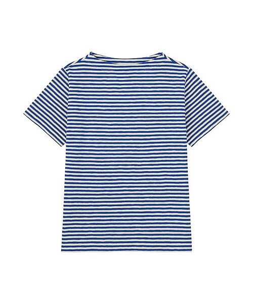 UNIQLO（ユニクロ）の「WOMEN スラブボーダーモックネックT（半袖）（Tシャツ/カットソー・レディース・LIGHT GRAY 02/BLUE 68/BLUE 67・L/XL/M）」の3枚目の写真