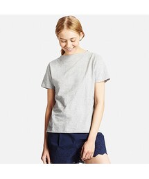 UNIQLO | WOMEN スラブモックネックT（半袖）(Tシャツ/カットソー)