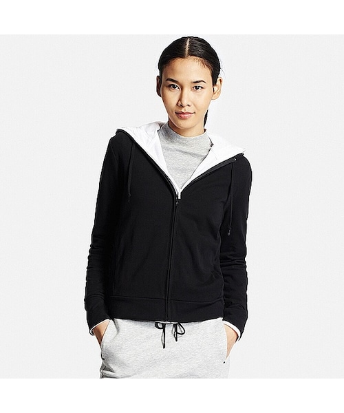 UNIQLO（ユニクロ）の「WOMEN UVカットフルジップパーカ（長袖）（パーカー・レディース・GREEN 53/WHITE 00/LIGHT GRAY 02/BLACK 09/BLUE 62/NAVY 69/YELLOW 42/NATURAL 30/PINK 12・L/S/M/XL/XXL/XS）」の3枚目の写真