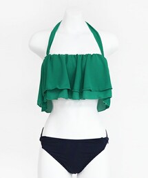 DHOLIC | シフォンラッフルティアードバンディングビキニ(水着)