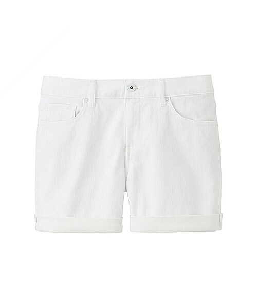 UNIQLO（ユニクロ）の「WOMEN デニムショートパンツ（その他パンツ・レディース・BLUE 64/BLUE 67/BLUE 62/WHITE 00・23/27/26/22/25/24）」の2枚目の写真