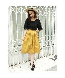 an another angelus | ベルト付きタックスカート/an another angelus(スカート)