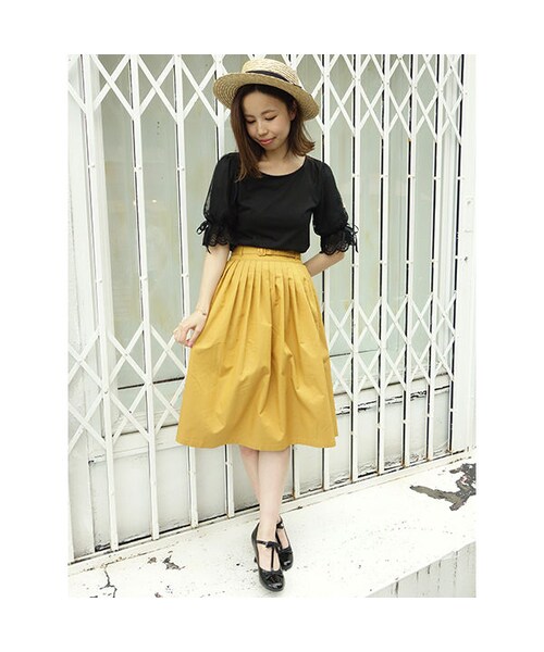 an another angelus(アンアナザーアンジェラス)の「ベルト付きタックスカート/an another angelus(スカート・レディース・その他)」の1枚目の写真