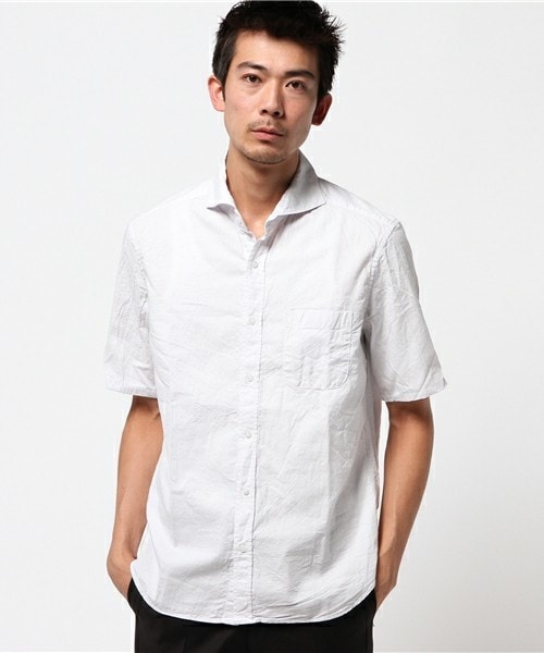 MEN'S BIGI(メンズビギ)の「パナマドビー半袖シャツ/JAPAN MADE(日本製)(シャツ/ブラウス・メンズ・ホワイト/ネイビー/ピンク・S/M/L)」の2枚目の写真
