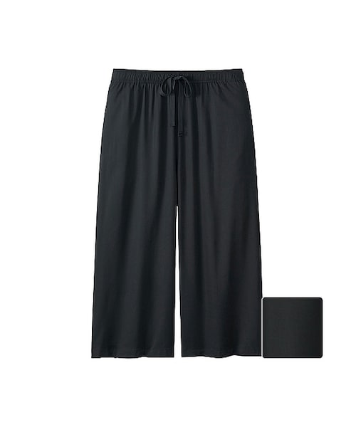UNIQLO(ユニクロ)の「WOMEN リラコ(無地・ワイド)(ルームウェア/パジャマ・レディース・GRAY 03/NAVY 69/PINK 11/BLACK 09/BLUE 61・L/XL/M)」の2枚目の写真