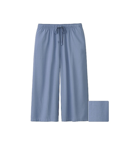 UNIQLO(ユニクロ)の「WOMEN リラコ(無地・ワイド)(ルームウェア/パジャマ・レディース・GRAY 03/NAVY 69/PINK 11/BLACK 09/BLUE 61・L/XL/M)」の4枚目の写真