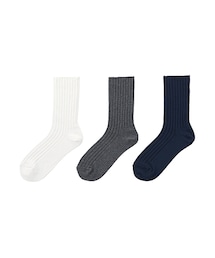 UNIQLO | WOMEN レギュラーソックス（リブ・3足組）(レギンス/スパッツ)