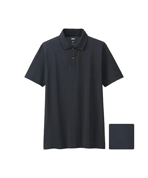 UNIQLO（ユニクロ）の「MEN ドライEXポロシャツ（半袖）（ポロシャツ・メンズ・GRAY 03/WHITE 00/NAVY 69/BLACK 09・S/L/M/XL/XS）」の3枚目の写真