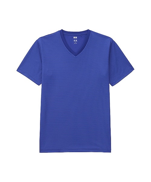 UNIQLO(ユニクロ)の「MEN ドライEXVネックT(シャドー・半袖)(Tシャツ/カットソー・メンズ・WHITE 00/BLACK 09/BLUE 63/NAVY 69・XS/S/M/L/XL/XXL)」の1枚目の写真