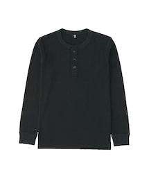 UNIQLO | MEN ワッフルヘンリーネックT（長袖）(Tシャツ/カットソー)