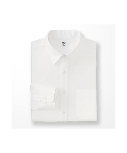 UNIQLO（ユニクロ）の「MEN ファインブロードシャツ（長袖）（シャツ/ブラウス・メンズ・BLACK 09/WHITE 00・L/S/M/XL）」の2枚目の写真