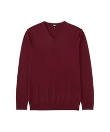 UNIQLO | MEN エクストラファインメリノVネックセーター（長袖）(ニット/セーター)