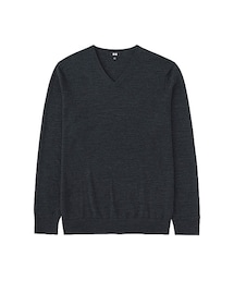 UNIQLO | MEN エクストラファインメリノVネックセーター（長袖）(ニット/セーター)