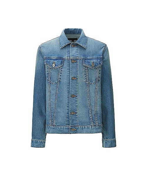 UNIQLO（ユニクロ）の「MEN デニムジャケット（ブルゾン・メンズ・BLUE 66/BLUE 63/BLUE 68・XS/XL/L/XXL/S/M/3XL/4XL）」の2枚目の写真