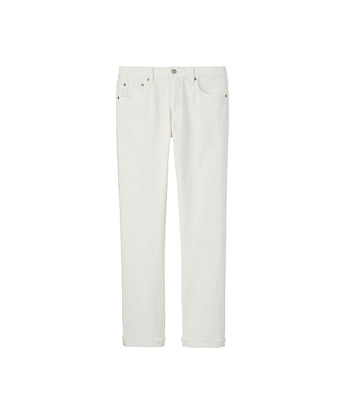 UNIQLO（ユニクロ）の「MEN ストレッチセルビッジスリムフィットジーンズ（デニムパンツ・メンズ・NAVY 69/BLACK 09/WHITE 00・29/32/30/36/34/28/35/31/33）」の2枚目の写真