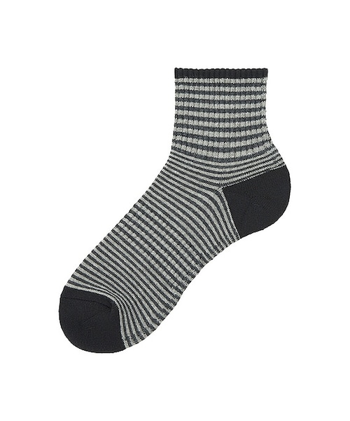 UNIQLO（ユニクロ）の「パイルボーダーアンクルソックス（ソックス/靴下・メンズ・GRAY 03/DARK GRAY 08/BLUE 63/BLACK 09・フリー）」の3枚目の写真
