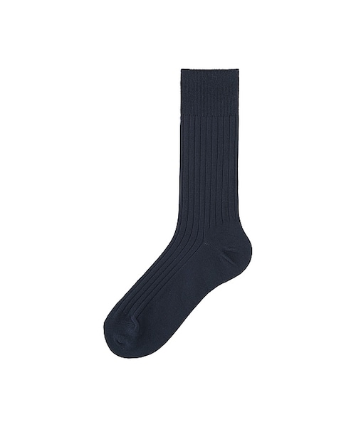 UNIQLO（ユニクロ）の「スーピマコットンワイドリブソックス（ソックス/靴下・メンズ・DARK GRAY 08/BLACK 09/NAVY 69/GRAY 03・フリー）」の4枚目の写真